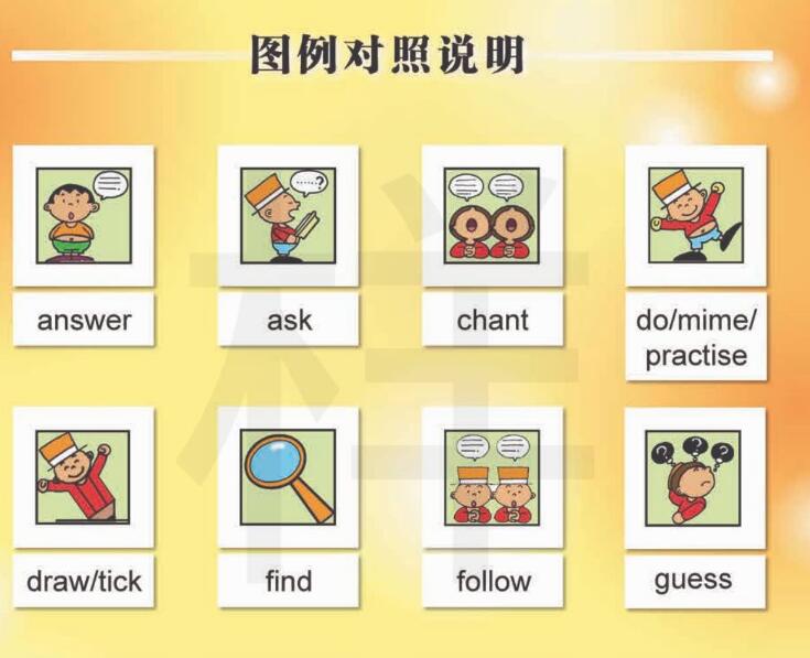 一年级英语下册图例对照说明电子教材素材pdf资源下载