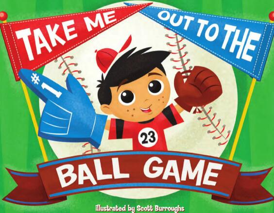 《Take Me Out to the Ball Game》英文儿歌绘本pdf资源下载
