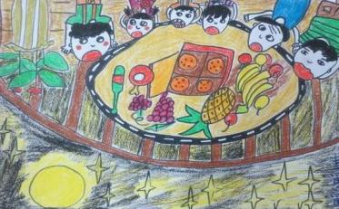关于中秋赏月的儿童画图片大全