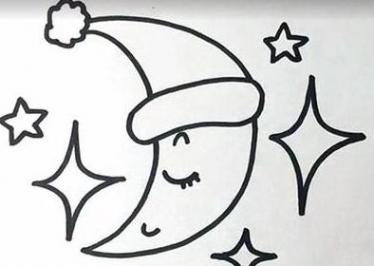 简笔画月亮图片和星星图片大全
