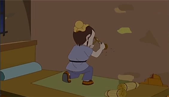 经典故事《凿壁偷光》