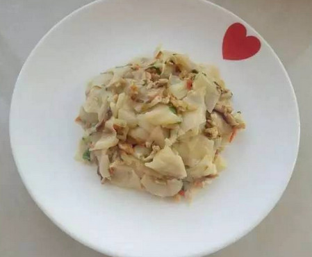香菇青菜肉丝炒面片的做法