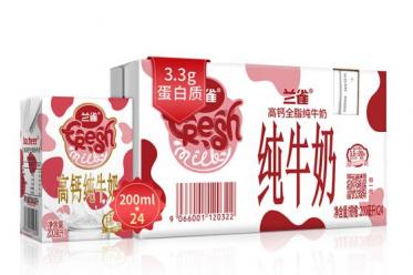 兰雀全脂牛奶含钙量
