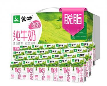 蒙牛脱脂纯牛奶多少钱一箱